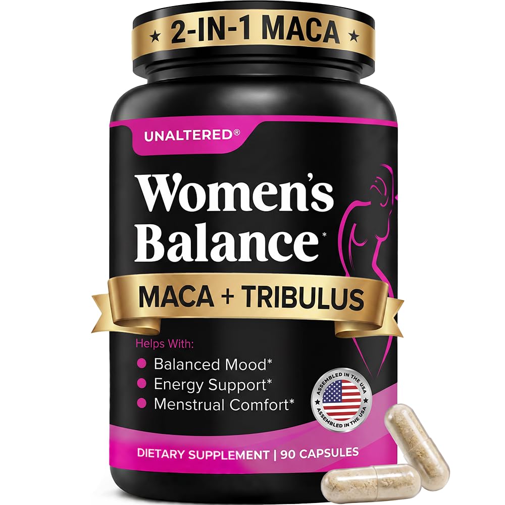 UNALTERED Hormone Balance & Mood Support for Women - Uiteraard ondersteunt Hormonal Balance & Energy met Tribulus Terrestris & Red Maca Root Extract - Dieetsupplement - 90 Vegan Capsules