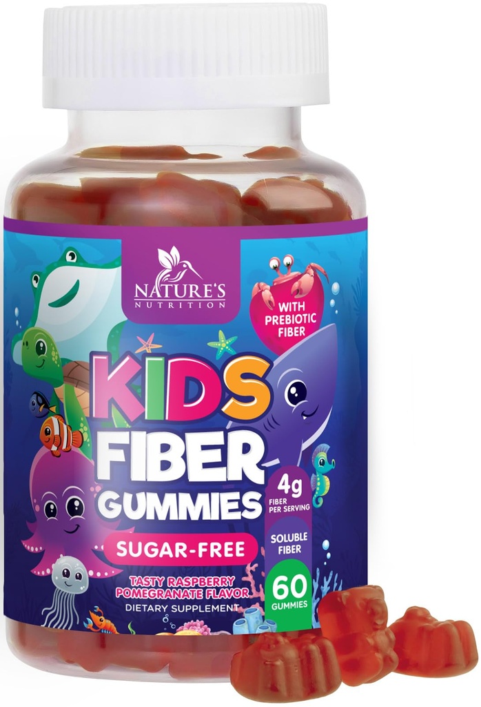 Kinderen Vezel Gummies 4g Prebiotic Fiber Supplement voor de spijsvertering van de gezondheid, Regularity en Immune Ondersteuning 