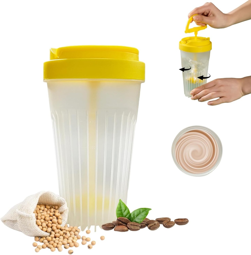 MIUPOO Bouteille de Stirring,Bouteille de Stiring Durable pour Stirring Beverage,Bouteille de Shaker petit mélangeur,Bouteille de café réutilisable convient pour le mélange de café, de shakes protéiques, de smoothies, de suppléments et de boissons pré-exercice