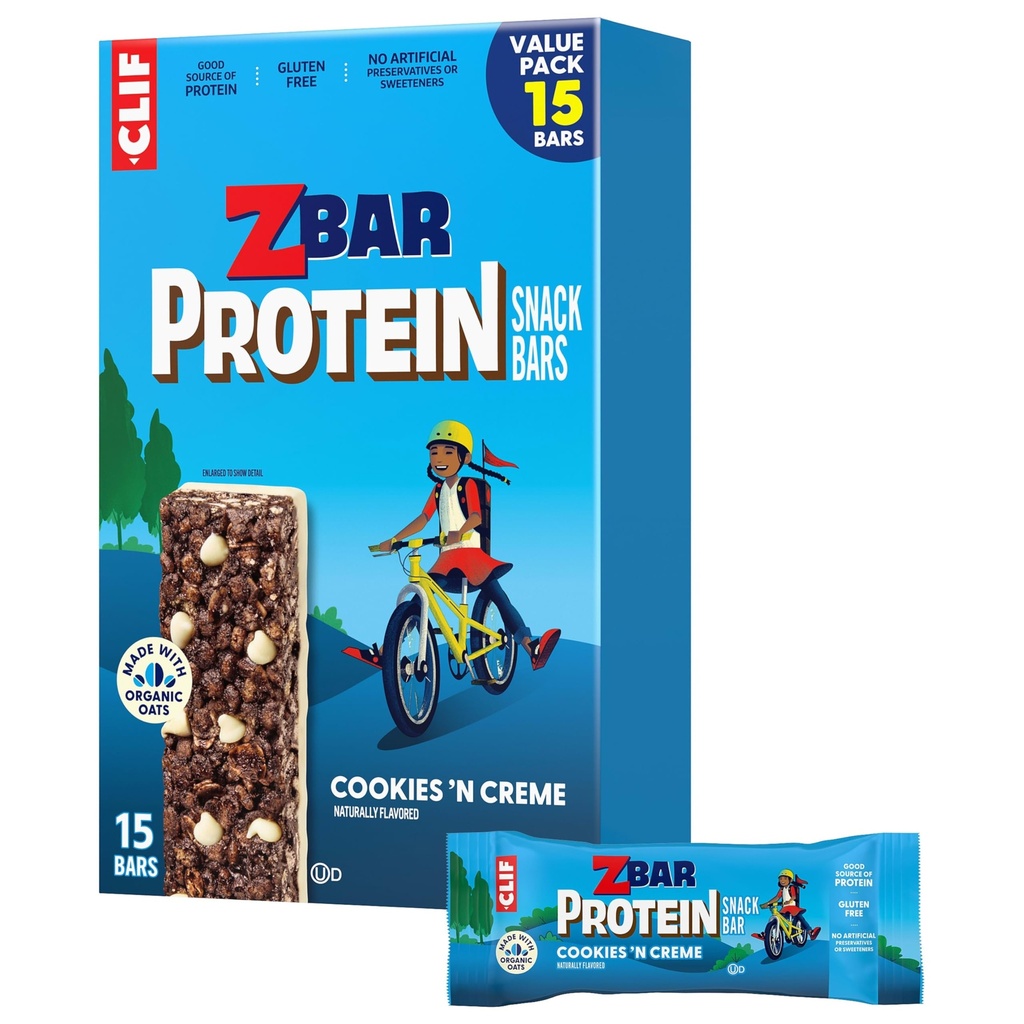 Zbar Proteïne - Cookies 'N Creme - Crispy Snack Bars - Made with Organic Haver - Non-GMO - 5g Proteïne - Glutenvrije Proteïne Bars (15 Pack)