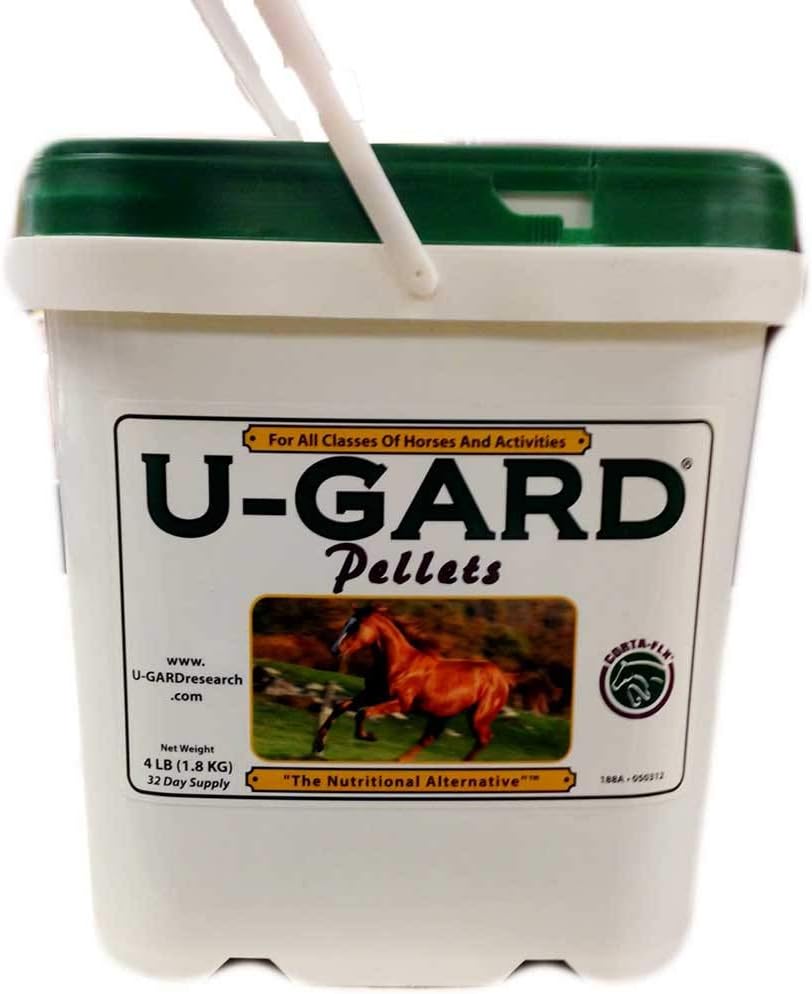 U-Gard Pellets 4 lb voor alle klassen paarden en activiteiten. Een calcium Magnesium Dieetsupplement