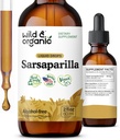Wild & Organic Sarsaparilla Root Drops - Detox Cleanse Drops - Sarsaparilla Powder Based Tinctuur - Vegan, Sugar & Alcohol-Free Liquid Supplement - 2 fl oz