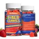 Vezel Gummies, Dieetvezels, voor vrouwen en mannen, Gut Health Support, Niet-GGO's, Niet-Gluten, Veganistisch, Gemengde Bessen en Aardbei Smaak, 120 Graaf Gummies