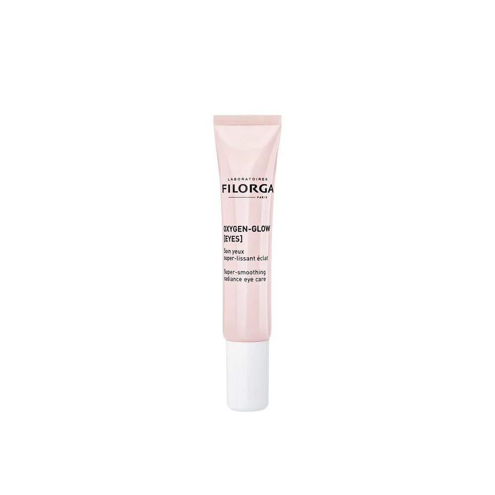 Filorga Oxygen-Glow Super Smoothing Eye Cream, Combines Hyaluronic Acid and Enzymes For Rapid Daily Treatment of Tired Eyes, Puffiness, and Dark Circles, 0,5 Fl Oz (Pack of 1)