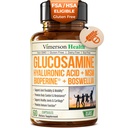 Sulfate de glucosamine avec acide hyaluronique, boswellie, poivre noir et supplément MSM – Suppléments articulaires 5-en-1 pour les hommes et les femmes – Santé conjointe, mobilité et force osseuse – ASF admissible 60 capsules