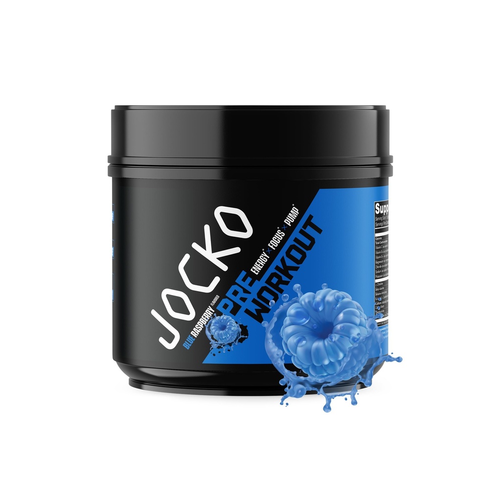 Jocko Fuel Ultimate Pre Workout Powder - Pre-Workout Energy Powder Drink voor mannen & Women - High Stim Sugar-Free Nootropic Blend om spierpomp, energie, & Recovery 200mg Cafeine Blue Raspberry