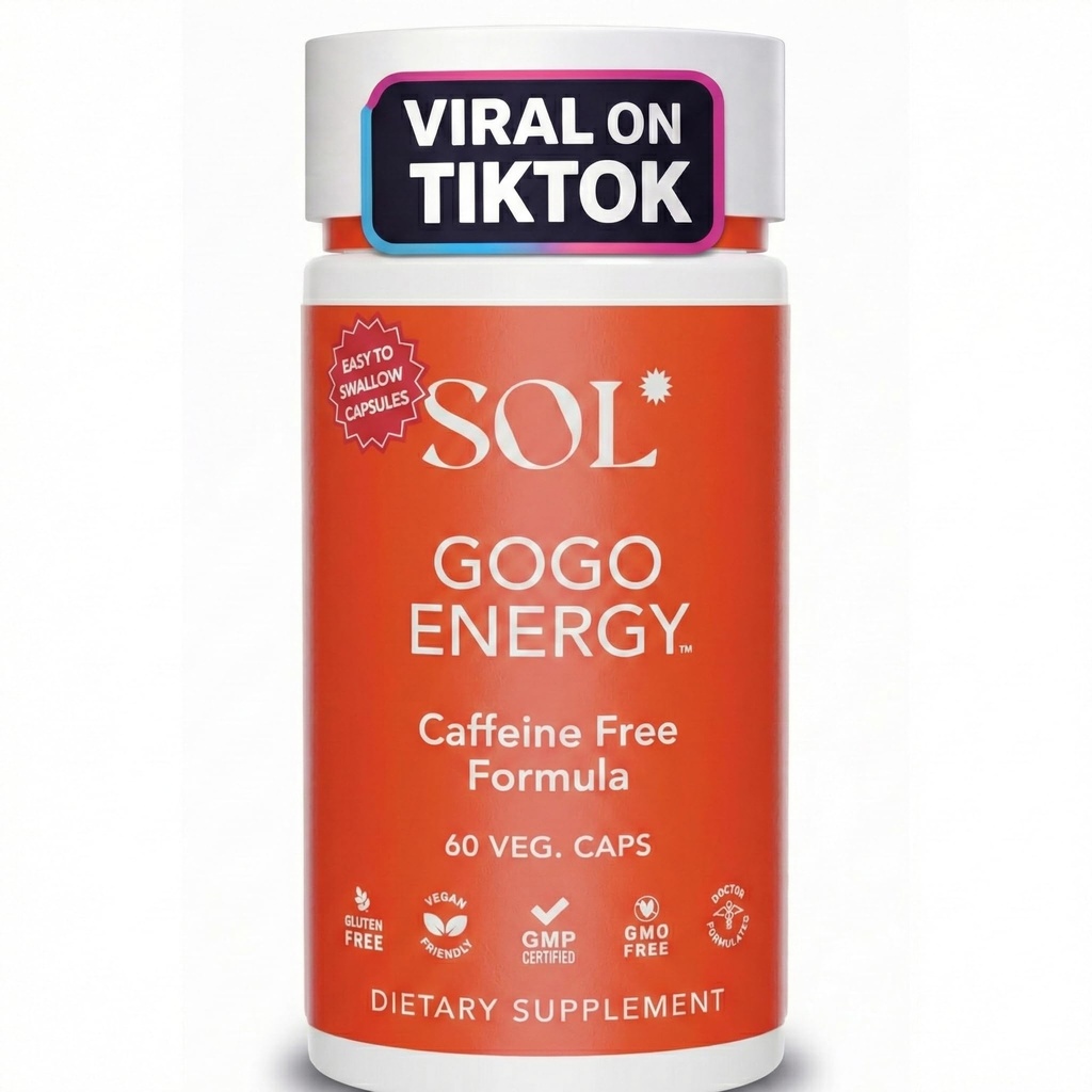GoGo Energy Supplement: Natural Energy Boost, Cortisol verordening, Focus Support, Herbal alternatief voor mannen en vrouwen