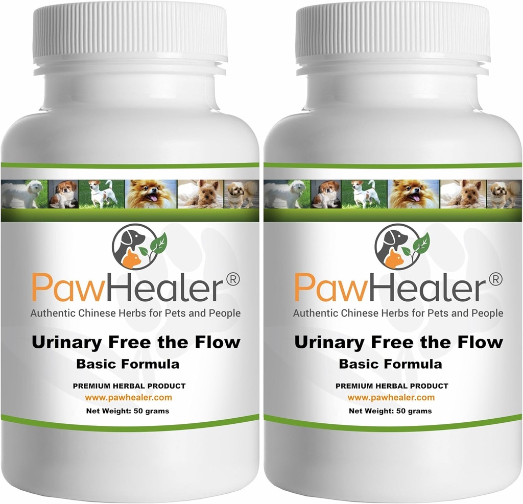 Urinevrij De Flow-Basic - Blaasstenen Honden - 2 Pack - Natural Remedy Stone Prevention bij honden - 50 Gram/ea - Herbal Powder - Mix in Food