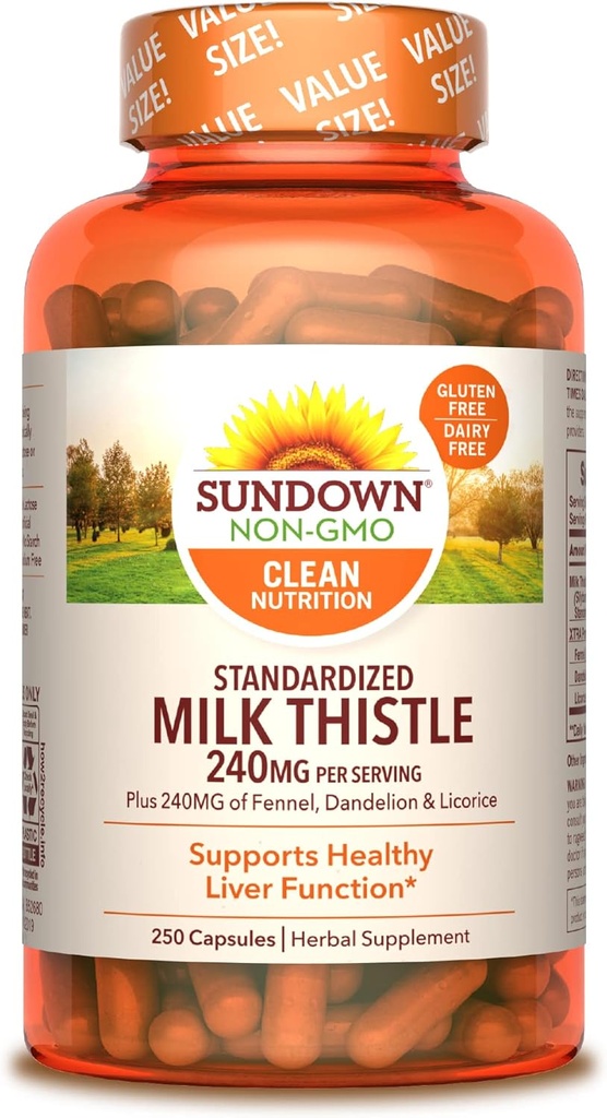 Sundown Milk Thistle, 250 capsules