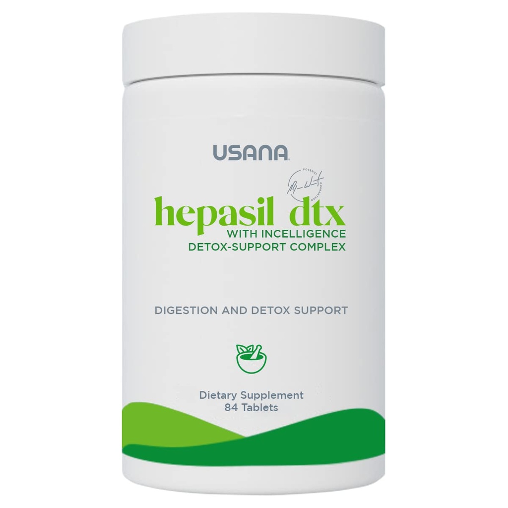 USANA - Hepasil DTX met intelligentie - Ondersteuningscomplex voor uitgebreide gezondheid, bescherming, welzijn en vitaliteit - 84 tabletten (28 dagen)
