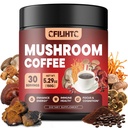 Café de Champignon - Poudre de Champignon Colombien Café instantané avec Lion's Mane, Reishi, Chaga, Cordyceps & More - 150g Café de Champignon Alternative pour l'énergie, Focus, la clarté mentale et le soutien immunitaire