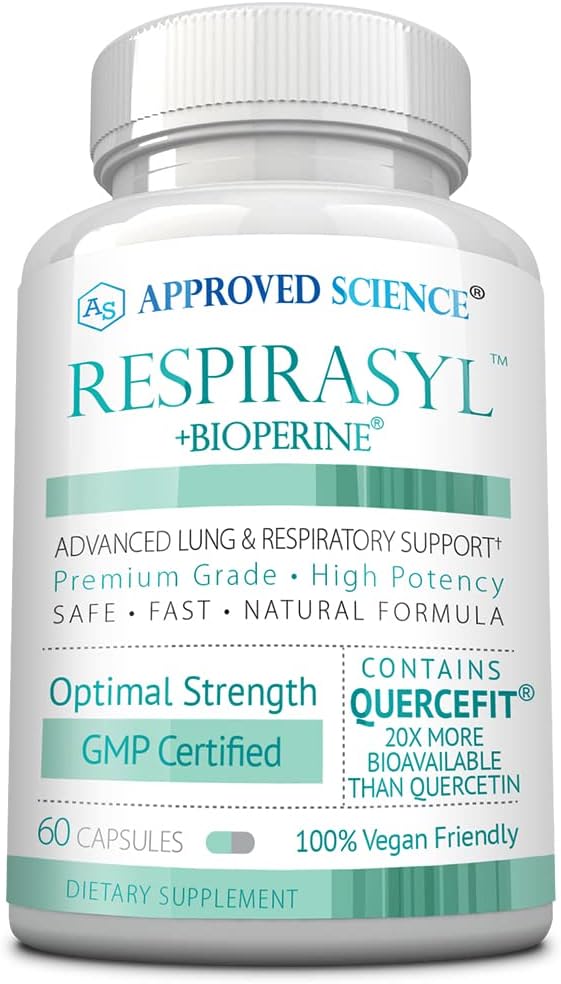 Goedgekeurde Science® Respirasyl - Long en ademondersteuning - met Quercefit, Vitaminen A,C,D, BioPerine - 60 Capsules - Made in The USA