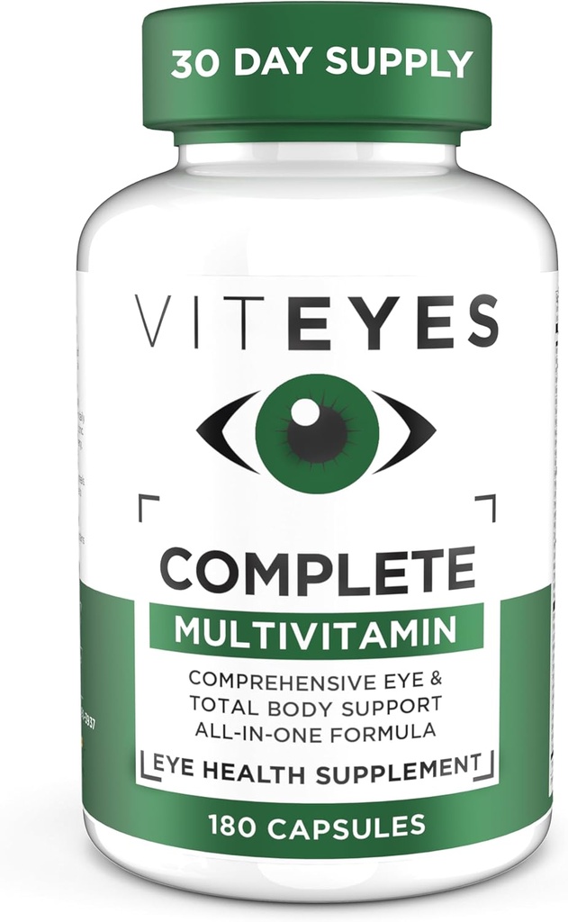 Viteyes Complete Eye & Total Body Health Multivitamine Voedingssupplement, 180 capsules, wit