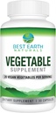 Beste Aarde Natuurlijken Plantaardige Supplement met 20 Veggie Blend - Energie Vitaminen voor Vrouwen en Mannen 30 Dagen Levering (30 Capsules)