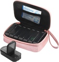 Weekly PU lederen pil Bag Organisator Case 2 keer per dag, AM PM dagelijkse pil Box om vitamine, visolie, supplementen en geneeskunde (Roze) te houden
