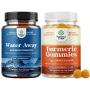 Bundle of Water Away Fluid Retention met Dandelion Leaf Extract & Green Tea for Bloating Relief and Kurkuma Gummies for Adults Peach Flavor - Kurkuma Curcumin met Black Pepper Extract en Gember