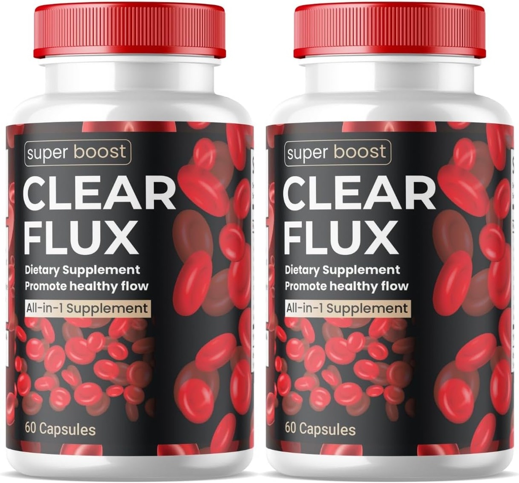 (2 verpakkingen) Heldere Flux Supplement Detox Reiniging, Capsules Bloed Vessel Cleaner Ondersteuning Geavanceerde Formule, ClearFlux Capsules Maximale sterkte Alle natuurlijke vitamines Gezondheid (120 capsules)