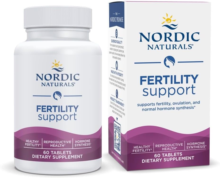 Support de fertilité Nordic Naturals - Sans aromatisé - 60 Capsules - Supplément de fertilité pour les femmes - 30 portions
