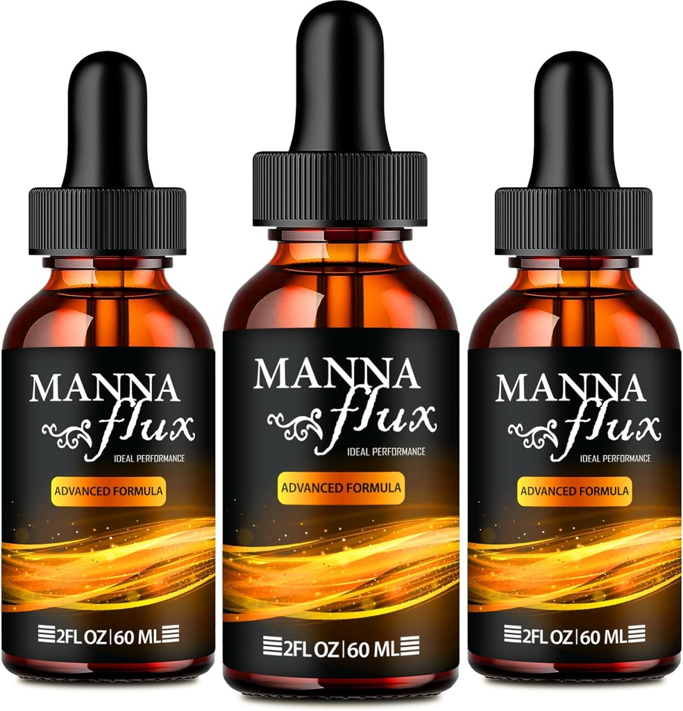 Manna flux Drops, Mannaflux Ondersteuning Supplement Liquid Drops - Maximale sterkte, Manna Flux Health & Wellness Drops, Mannaflux All Natural Formula, Manna Flux Liquid Drops Reviews (3 Pack)