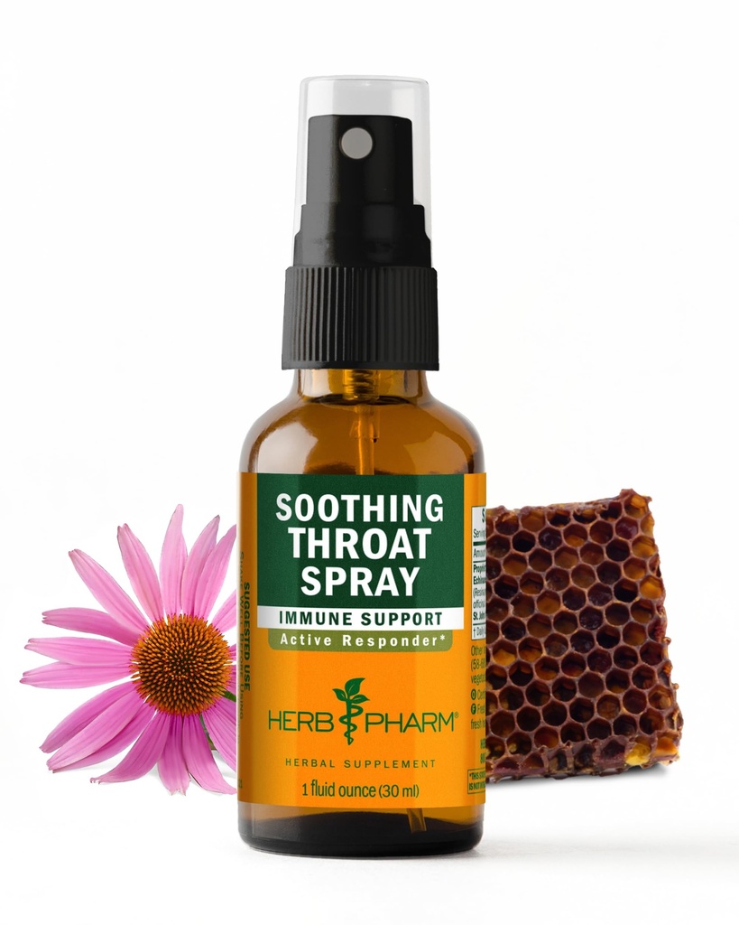Herb Pharm Soothing Throat Spray Kruidenformule met Echinacea en Propolis, 1 Fl Oz (verpakking van 1)