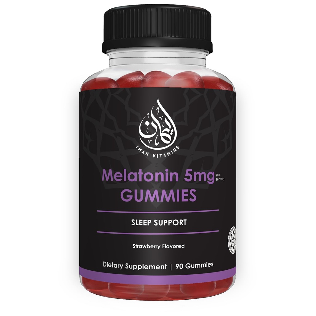 Halal Melatonine Gummies 2,5 mg - 5 mg Slaap- en slaapondersteuning Natuurlijke, Vegetarische, niet-GMO, Glutenvrije, ondiepe en gratis services voor volwassene, mannen en vrouwen 45-90