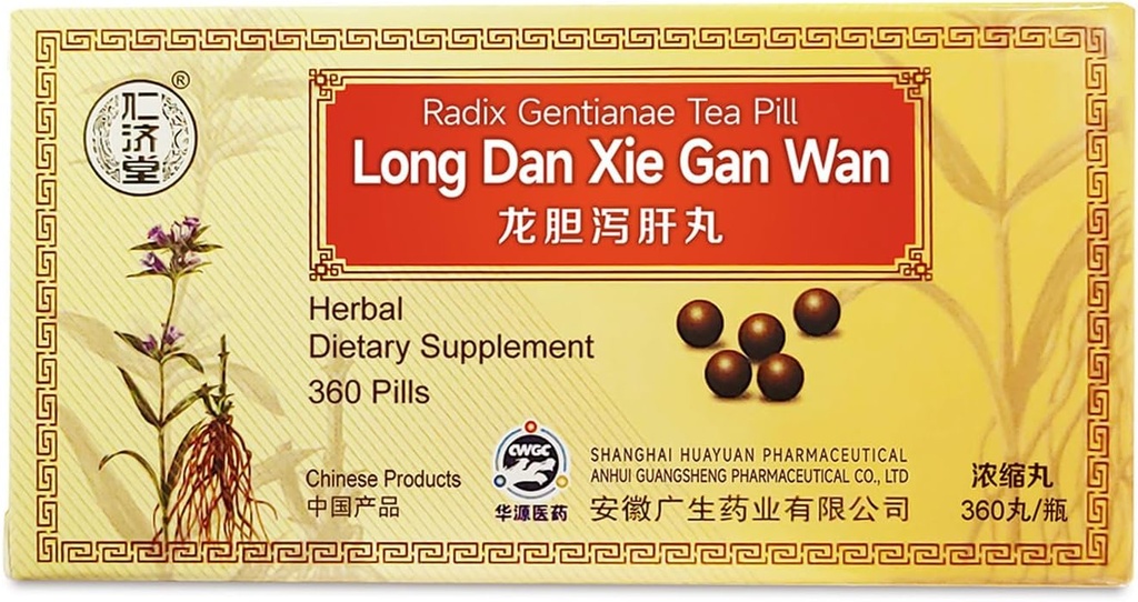 Long Dan Xie Gan Wan Herbal Supplement 45 Servings | Economy 360 Pills - a.k.a. Snake & Dragon, Gentiana Liver Teapills