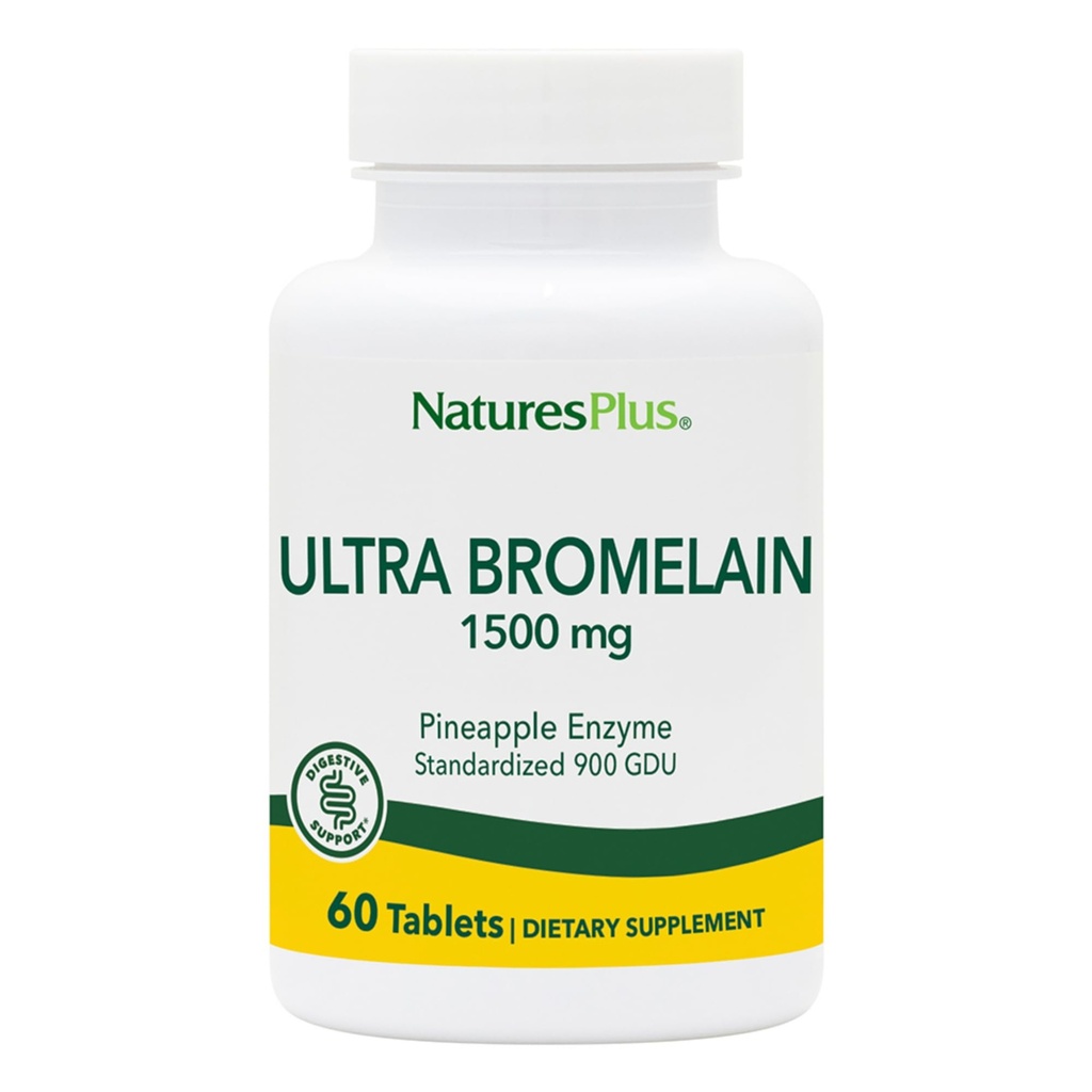 NaturesPlus Ultra Bromelain - 60 comprimés - 1500 mg d'ananas Bromelain - Soutien conjoint et promotion de la santé digestive - 60 portions