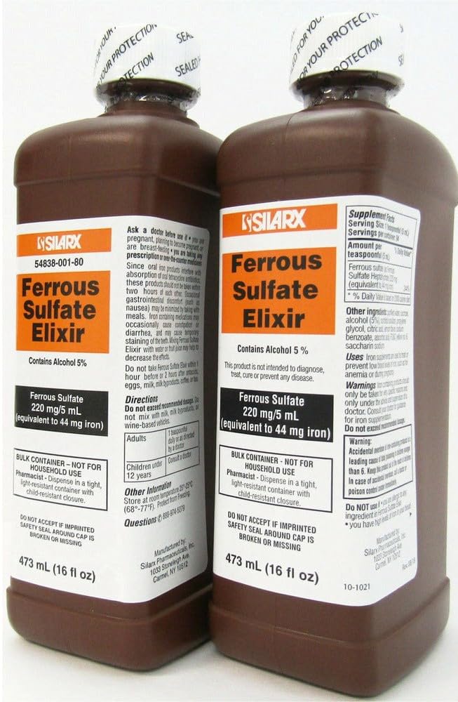 Sulfate Elixir 220mg/5ml 16oz Bottle - 4 Pack