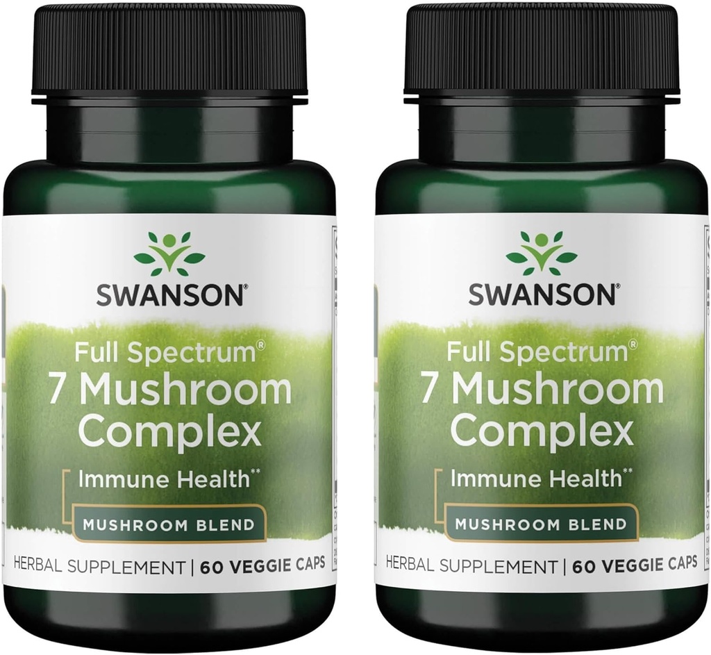 Swanson Full Spectrum 7 Complexe de champignons 60 bouchons (2 paquets)