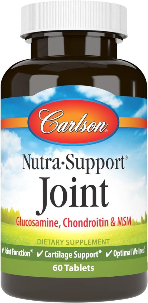 Carlson - Nutra-Support Joint, Glucosamine Chondroitin & MSM, Joint Function, Cartilage Support & Optimal Wellness, 60 tabletten
