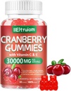 Cranberry Gummies Urinaire Tract Gezondheid voor vrouwen & mannen, 50X Concentraat Extrac, Vitamine C & E, Cranberry Gummies voor vrouwen met Hibiscus om Immune te ondersteunen, 60 Counts