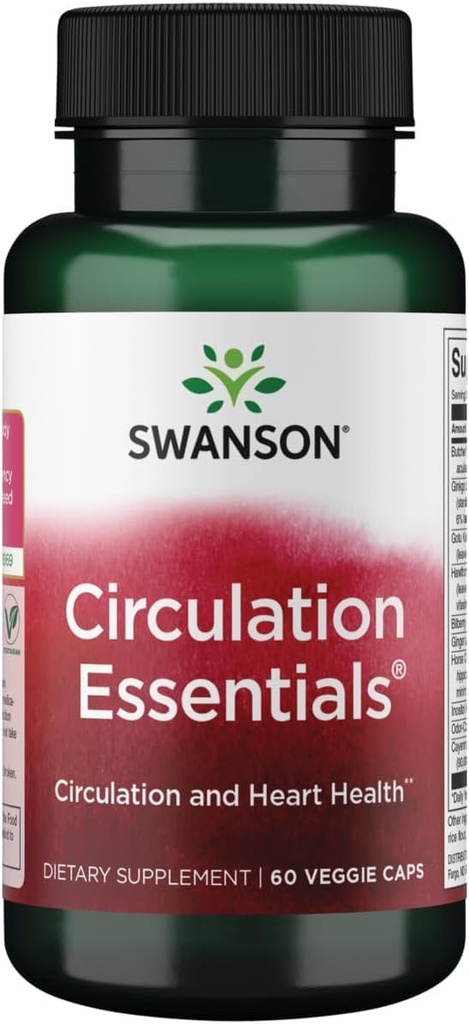 Swanson Circulatie Essentials 60 Veg Capsules