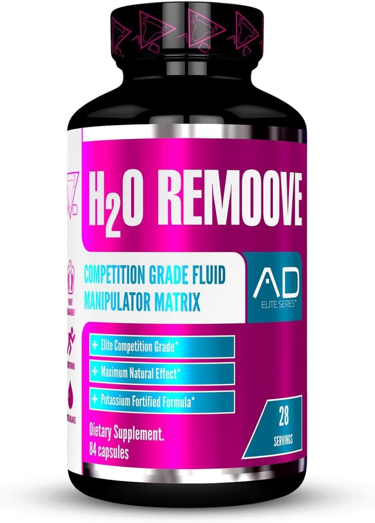 Project AD H2O Remoove Nutural Diuretice Water Management System, Bevat een kalium-sparing formule ontworpen om een droger te bevorderen, Leaner en meer Vasculair Looking Physique (28 Servings)