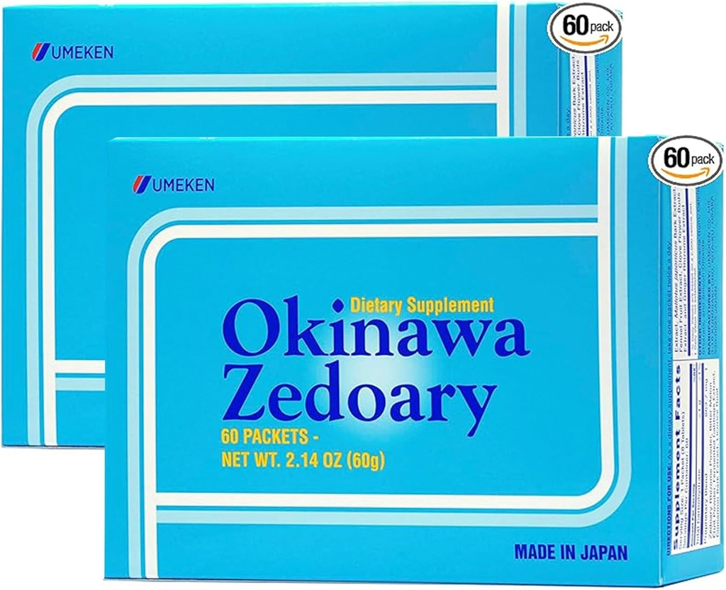 Umeken Okinawa Zedoary Purple en White Turmeric met gefermenteerde Cabbage Extract, Gut Health Supplementen voor vrouwen en mannen, Zedoary Root, Kurkuma Supplement, 60 Count, Pack of 2