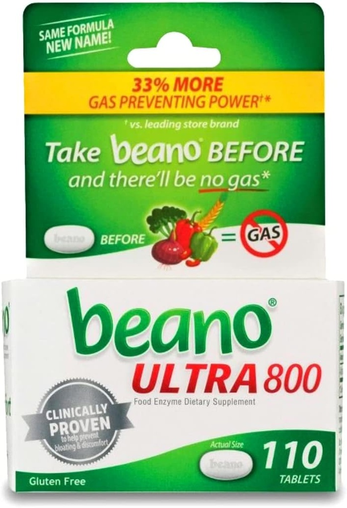 beano174; Food Enzyme Dieetsupplement Tabletten - 110ct