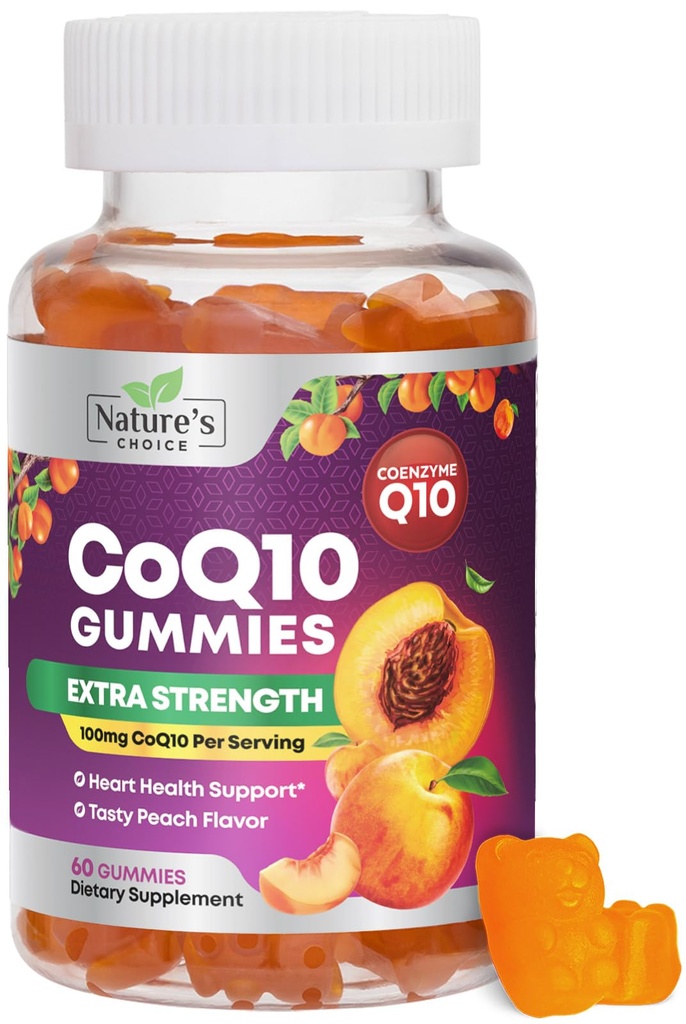 CoQ10 Gummies for Adults 100mg - 3X Strength, High Absorptie, Antioxidant Supplement for Heart Health Support & Energy Production, Ultra Coenzyme Q10 Vitamines, Coq 10 Supplementen - 60 CoQ10 Gummies