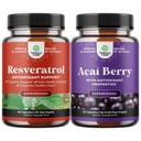 Bundel van Resveratrol Capsules met AMPK Metabole Activator voor Metabolisme Boost & Cellular Efficiency en Acai Berry Antioxidant Ondersteuning voor vrouwen en mannen voor het immuunsysteem en cognitieve gezondheid