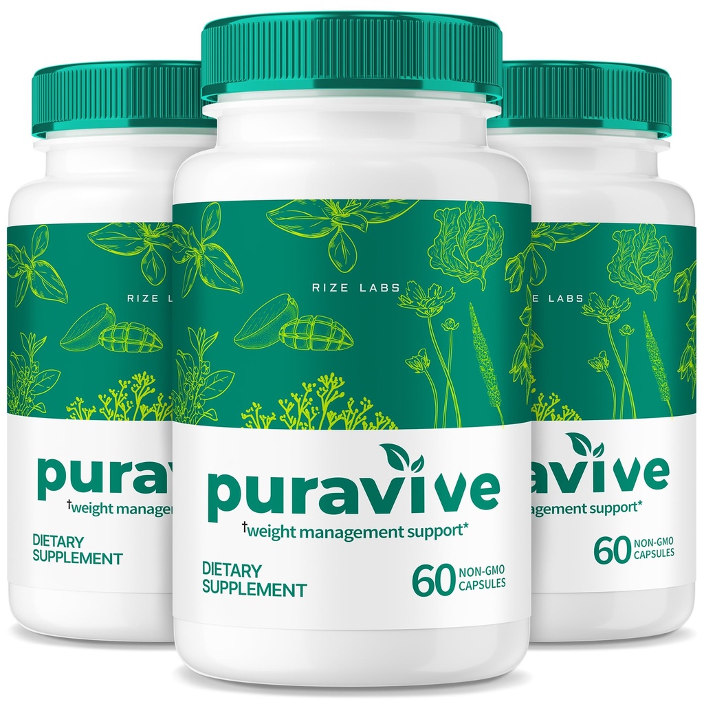 Rize labs (Pack of 3 Puravive WeightLoss Capsules, Exotic Rice Capsule Reviews, Weight Support BAT Levels, Detox & Cleanse, All-Natural Easy to Swallow Formula (180 capsules)