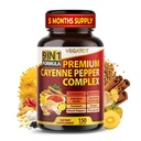 Complexe bio Cayenne Pepper 9IN1 avec cannelle, gingembre, curcuma pour la santé globale, système immunitaire, bien-être digestif (150 comte (paquet de 1))
