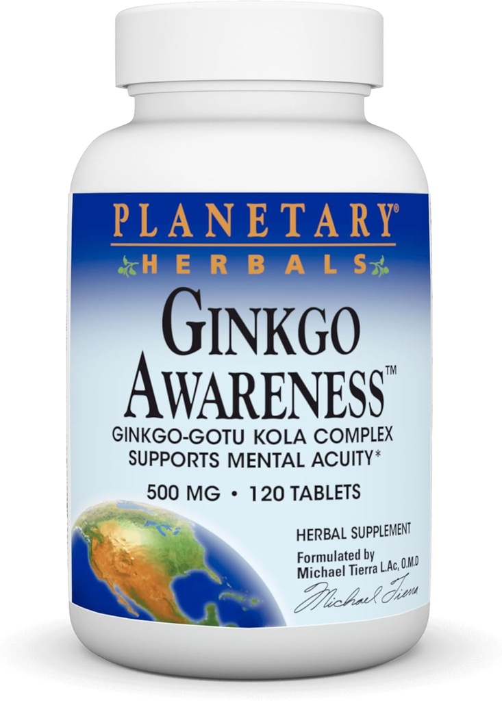 Planetaire kruiden Ginkgo Awareness Tablets, 120 Tel.
