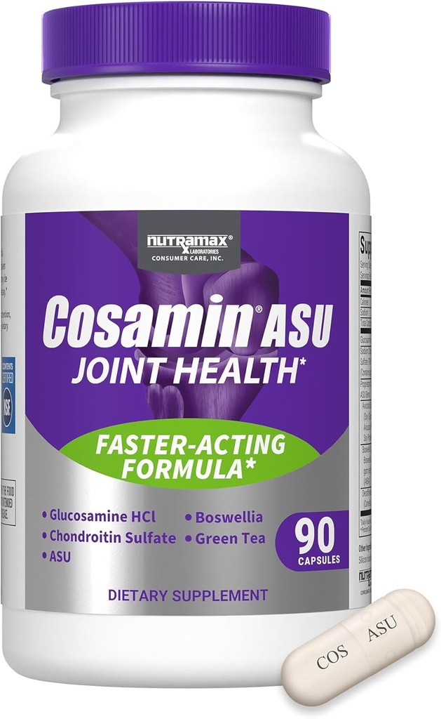 Cosamin Nutramax Laboratories ASU Joint Health Supplement met Glucosamine, Chondroitin & ASU voor mannen en vrouwen Joint Health, 90 capsules