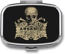 Metalen 2 Compartiment Pillen Organisator Reizen Vriendelijk Portable Compact Pill Box Cute Pill Case te houden Vitaminen/Visolie/Supplements/Meds/Tablet voor Purse/Pocket (Arsenic Poison)