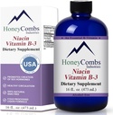 HoneyCombs Vitamine B3 Niacin Supplement Liquid Drops - High Potency Vitamine B3 Liquid Drops for Men & Women - Maintain Digestive System, Skin, Tong, Energy and More - Vegan Niacin Drop (16 Fl oz)