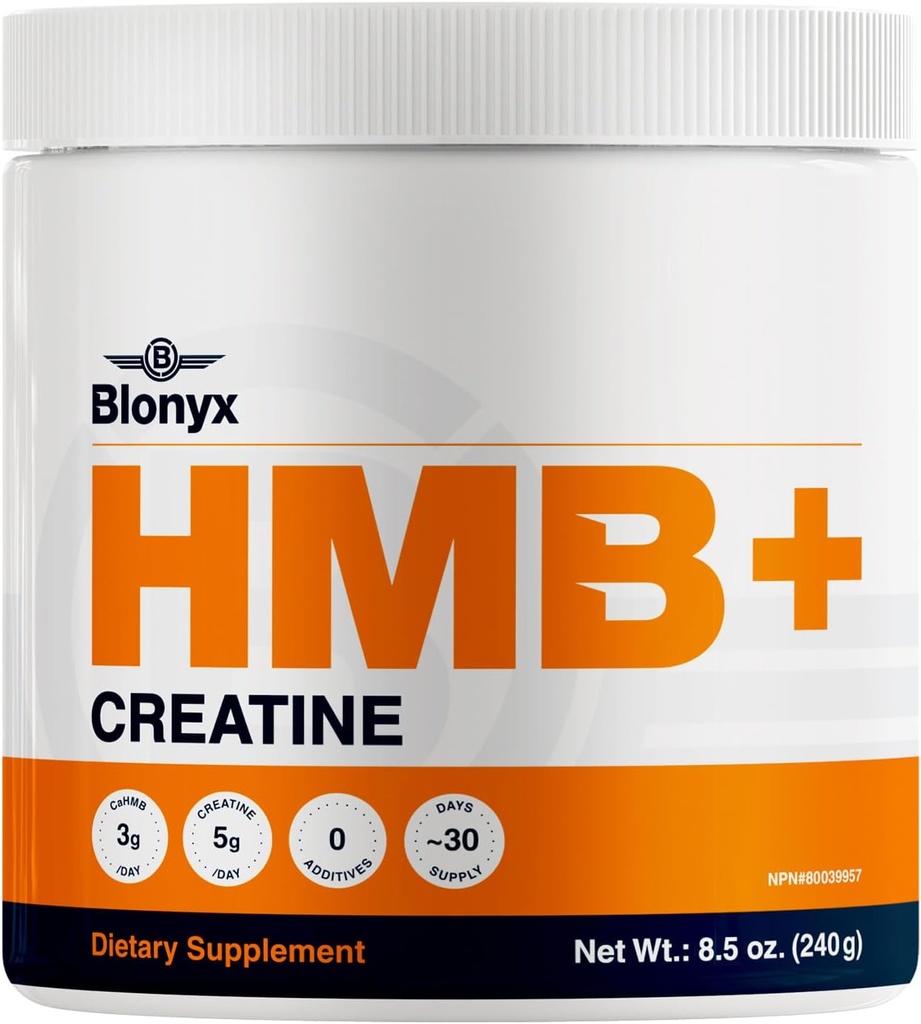 HMB + Creatine Supplement - 3g Dagelijkse HMB voor verbeterde sterkte, vermogen en herstel, Ideaal voor atleten met een hoge intensiteit, 30 dagen levering