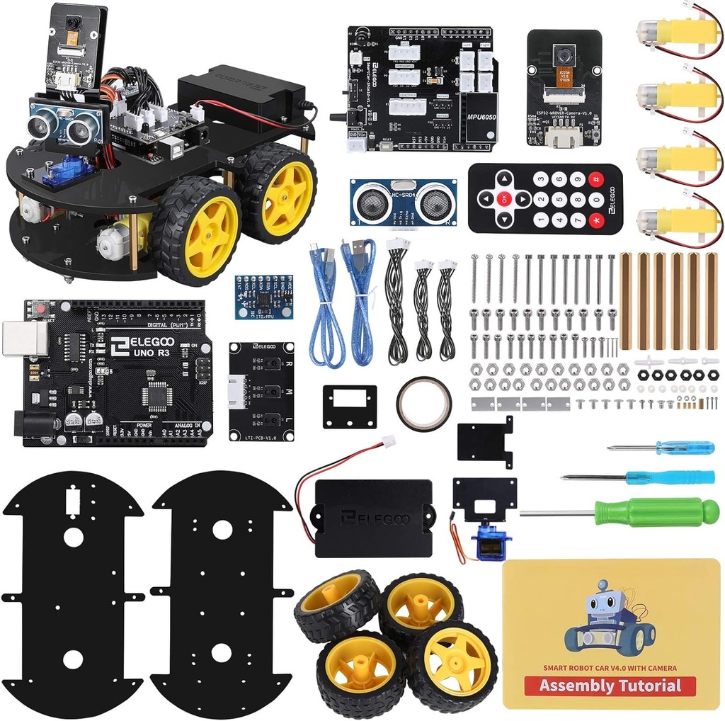 ELEGOO UNO R3 Smart Robot Car Kit V4 voor Arduino Robotics voor kinderen Leeftijden 8-12 12-16 STEM Science Kits Coding Gifts voor 8 9 10 11 12 13 14 15 16 jaar Oude jongens Meisjes Tieners Cool Engineering Building Speelgoed