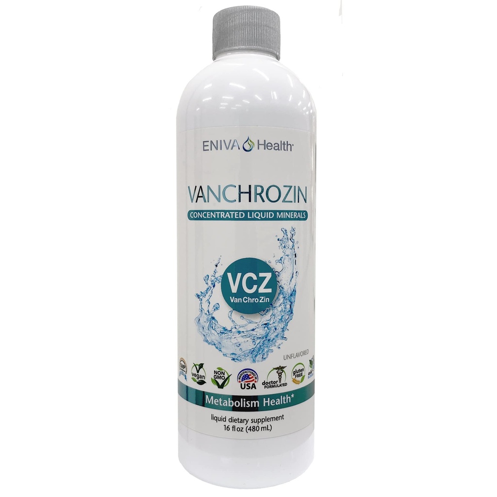 Eniva Health VANCHROZIN Supplément aux minéraux ioniques liquides, Vanadium, chrome et zinc, diabétiques, 16 Fl Oz, 96 portions