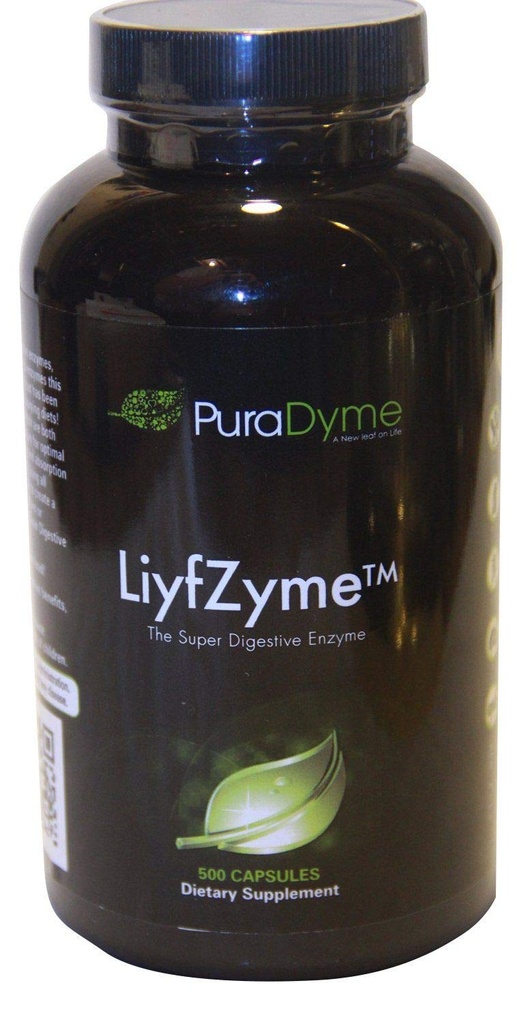 PuraDyme LiyfZyme Plant gebaseerde spijsvertering en dieetsupplement - 500 Veggie Capsules. door Lou Corona