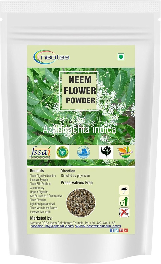 neotea Azadirachta Indica Poudre de fleur de Neem Veppam Poo 200 GM.
