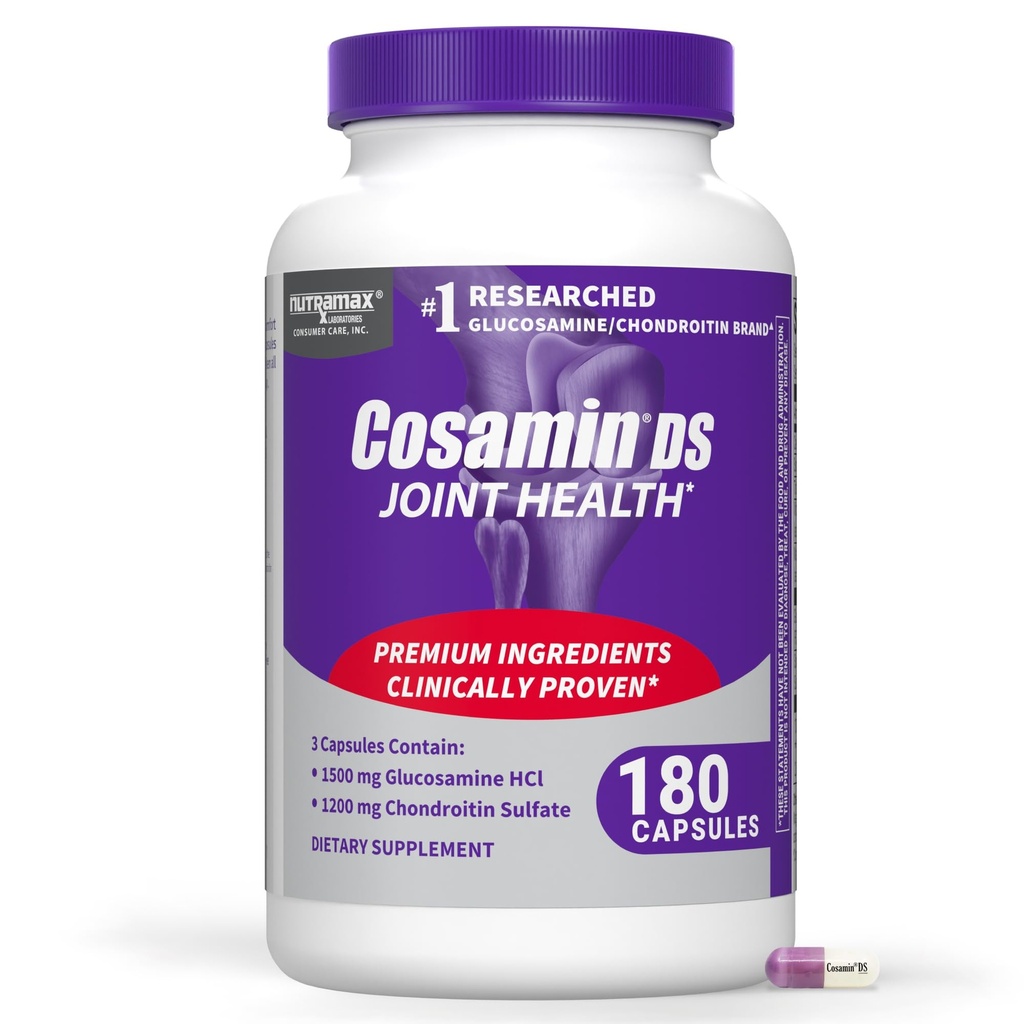 Laboratoires Nutramax Cosamin® DS Joint Health Supplement avec Glucosamine & Chondroïtine pour les hommes et la santé des femmes, 180 Capsules