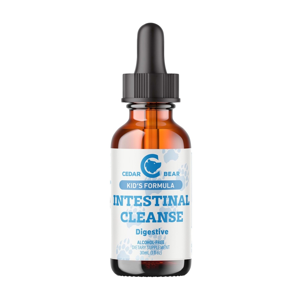 Cedar Bear - Intestinal Cleanse voor kinderen, Liquid Herbal Supplement voor Detox en Digestieve Reiniging met Natuurlijke Kruiden, Alcoholvrije Gut Cleanse Drops voor kinderen, 1 fl oz / 30 ml